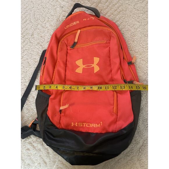 Under Armour UA STORM 1 Soft Sleeve Backpack Orange Logo Laptop School Work Gym - Picture 8 of 9